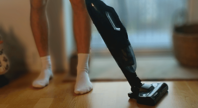 bagless vacuum cleaner in action