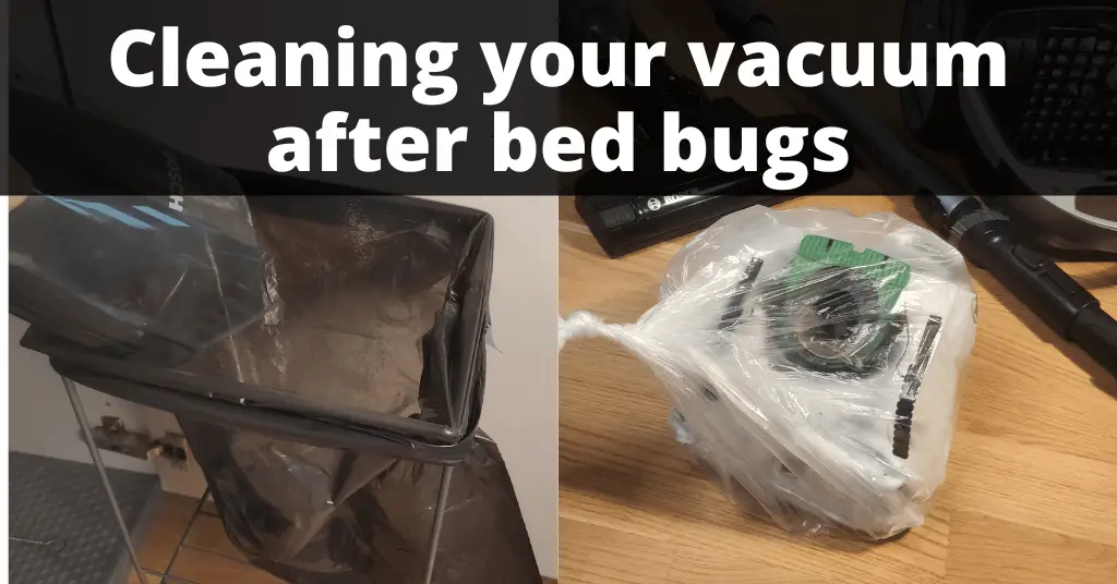 split screen. Emptying a bagless vacuum container on the left and discarding a regular vacuum bag on the right.