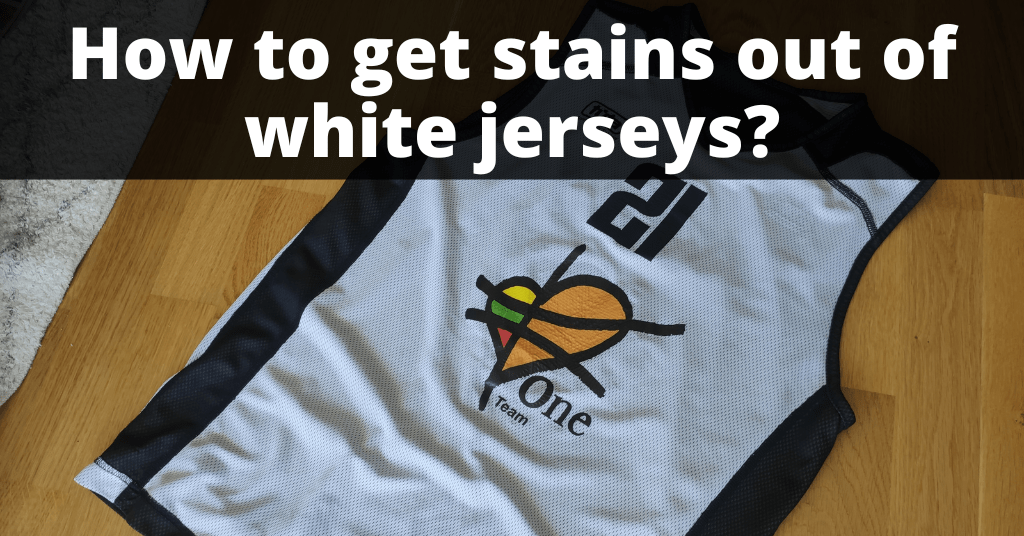 white basketball jersey on a floor