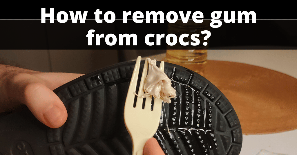 plastic fork with gum removed from crocs